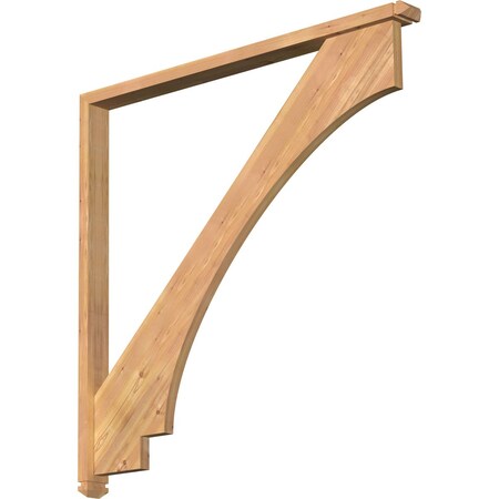 Imperial Arts And Crafts Smooth Bracket W/ Offset Brace, Western Red Cedar, 3 1/2W X 48D X 48H